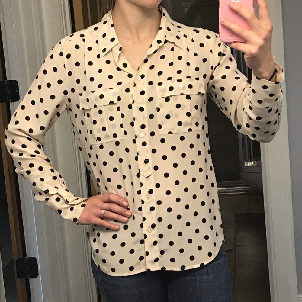 J. Crew polka dot blouse